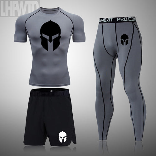 Rashguard Men's Sports Running T Shirt Men's Spartan Gym Fitness MMA Training Shirts Sportswear Top Soccer Jerseys